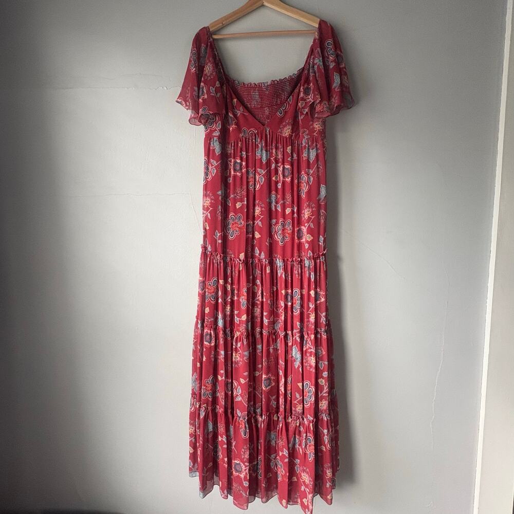 Sachin & Babi Red Floral Kara Maxi‎ Dress Size 12 - Picture 8 of 14